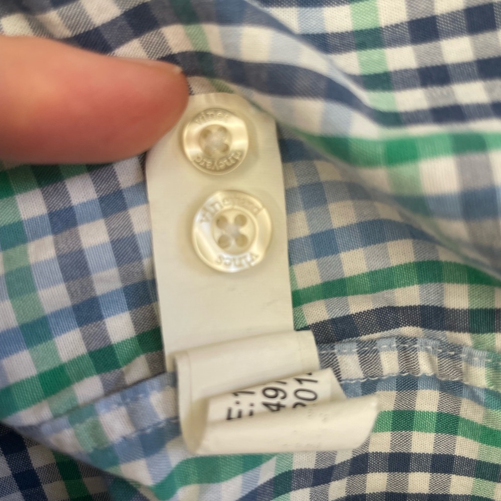 ✨HOST PICK✨ VINEYARD VINES Slim Fit Whale Shirt L 100% Cotton Blue Gingham EUC - Picture 7 of 11